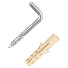 Саморезы, шурупы шуруп-крюк L-образный 3,9х40мм с дюбелем 2шт ЕВРОПАРТНЕР