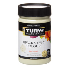 Краски для стен и потолков краска акриловая TURY SW-7 Colour для стен и потолков моющаяся 0,4кг олива, арт.00020015942