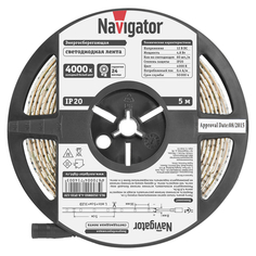 Светодиодные ленты лента светодиодная Navigator 4,8Вт IP20 12В 4000К 5м