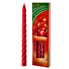 Свечи античные и витые набор свечей CHAMELEON Вишня 4шт. 24х1,9см 8ч/г витые красные ароматизироанные