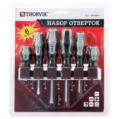 Наборы отверток набор отверток THORVIK на держателе 6 предметов