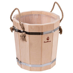 Ушаты, ковши, ведра запарник сборный 10л 30,5х30см ольха с пластиковым вкладышем Главбаня