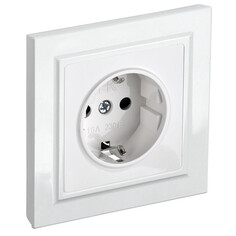 Розетки встраиваемые розетка 1 пост IEK BRITE с/з с/ш 16А в сборе белый