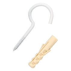 Саморезы, шурупы шуруп-полукольцо 4,1х60мм белый с дюбелем 2шт ЕВРОПАРТНЕР