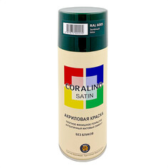 Краски и эмали аэрозольные универсальные краска аэрозольная CORALINO Satin RAL 6005 зеленый мох 520мл, арт.CS6005