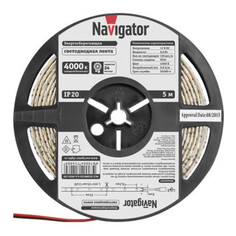 Светодиодные ленты лента светодиодная Navigator 9,6Вт IP20 12В 4000К 5м