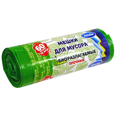 Пакеты мусорные мешки для мусора ANTELLA 60л 10шт 59х69 см 26мкм bio-LDPE биоразлагаемые прочные