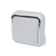 Выключатели накладные выключатель 1-клавишный Dresden 6А белый/серебро