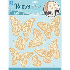 Наклейки на стену наклейка ROOMDECOR Мерцающие бабочки 30,5х30,5см, арт.CBA 1407