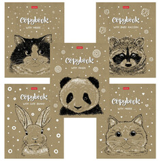 Тетради тетрадь 48л HATBER Милые зверьки А5 клетка в асс-те