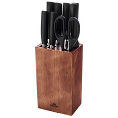 Ножи кухонные в наборах набор ножей WALMER Method 8 предметов на подставке нерж.сталь, пластик