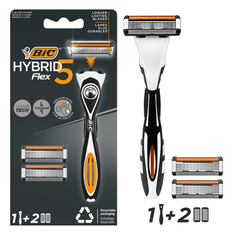 Станки для бритья многоразовые станок для бритья BIC Flex 5 Hybrid + 2 кассеты