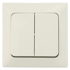 Выключатели встраиваемые выключатель 2-клавишный NE-AD Aras крем