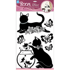 Наклейки на стену наклейка ROOMDECOR Кошачье семейство 32х50см, арт.RCA 7528