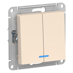 Выключатели встраиваемые выключатель 2-клавишный SCHNEIDER ELECTRIC Atlas Design 10А с/и бежевый