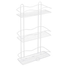 Полки для ванной комнаты полка прямая для ванной Volna 3-х уровневая 30х12,5х54см белая Ofelis