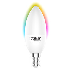Умные лампочки лампа GAUSS Smart Home 5Вт Е14 LED 470Лм 2700/6500К С37 RGBW свеча дим