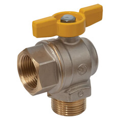 Запорная арматура для газопроводов кран шаровый газовый GIACOMINI 1/2" в/н угловой бабочка