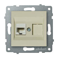 Розетки для интернета розетка 1 пост компьютерная OVIVO Loft CAT6 крем