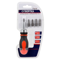 Отвертки специальные отвертка реверсивная с набором бит PARK 6 предметов
