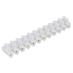 Клеммы, зажимы колодка клеммная DORI 10А 12 полюсов 10мм белый