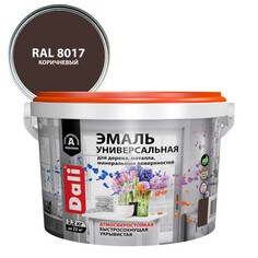 Эмали универсальные эмаль акриловая DALI универсальная 2,2кг RAL8017 коричневая, арт.80241