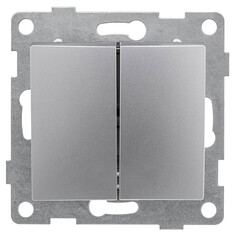Выключатели встраиваемые выключатель 2-клавишный GUSI Bravo 10А 250В серебро