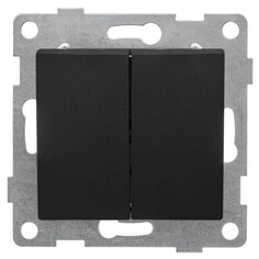 Выключатели встраиваемые выключатель 2-клавишный GUSI Bravo 10А 250В графит