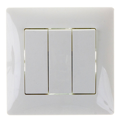 Выключатели встраиваемые выключатель 3-клавишный GUSI Bravo 10А 250В белый