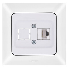 Розетки для интернета розетка компьютерная 2 пост NE-AD Aras гнездо с заглушкой белый
