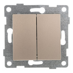 Выключатели встраиваемые выключатель 2-клавишный GUSI Bravo 10А 250В шампань