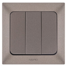 Выключатели встраиваемые выключатель 3-клавишный NE-AD Aras металлик мокка