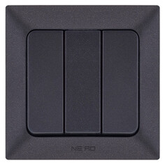 Выключатели встраиваемые выключатель 3-клавишный NE-AD Aras металлик черный