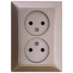 Розетки встраиваемые розетка 2 поста NE-AD Aras б/з 16А 250В металлик мокка