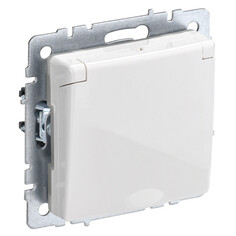 Розетки встраиваемые розетка 1 пост IEK BRITE с/з с/ш с крышкой 16А IP44 белый