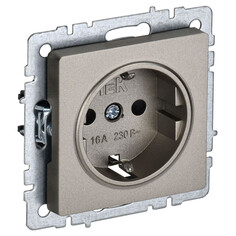 Розетки встраиваемые розетка 1 пост IEK BRITE с/з с/ш 16А шампань