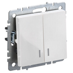 Выключатели встраиваемые выключатель 2-клавишный IEK BRITE с индикацией 10А белый