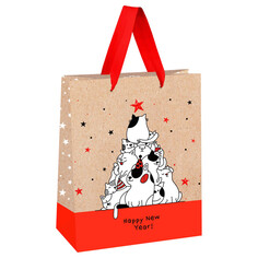 Пакеты пакет подарочный MESHU New Year of Cats 18х23х10см