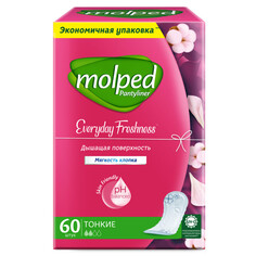 Прокладки и тампоны прокладки MOLPED Pantyliner Everyday Freshness Мягкость хлопка тонкие 60шт