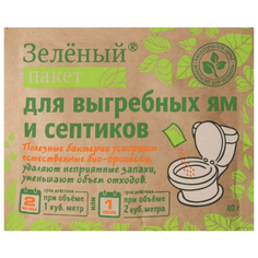 Расходные материалы средство Зелёный пакет Доктор Робик для септика и выгребной ямы 40г
