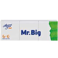 Салфетки однотонные салфетки МЯГКИЙ ЗНАК Mr.Big 1-слойные 24х24см 500шт