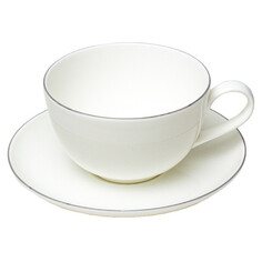 Чашки чашка с блюдцем STENOVA HOME Symbol Серая отводка 300мл фарфор