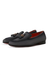 Замшевые лоферы Santoni