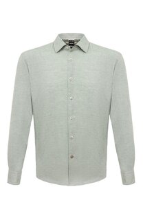 Рубашка изо льна и хлопка BOSS