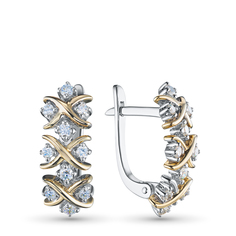 Серьги из белого золота э4812сг09210303_white ЭПЛ Даймонд
