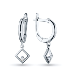 Серьги из серебра э0612сг09152000_white ЭПЛ Даймонд