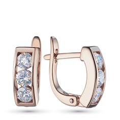 Серьги из красного золота э0212сг01120300_white ЭПЛ Даймонд