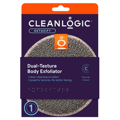 Двусторонняя мочалка для тела с древесным углем Cleanlogic