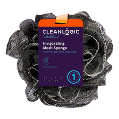 Мочалка-шар для тела с древесным углем Cleanlogic