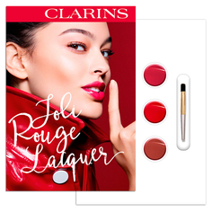 CLARINS Карточка с семплами: Питательная губная помада с лаковым покрытием Joli Rouge Lacquer 3х0,2 гр